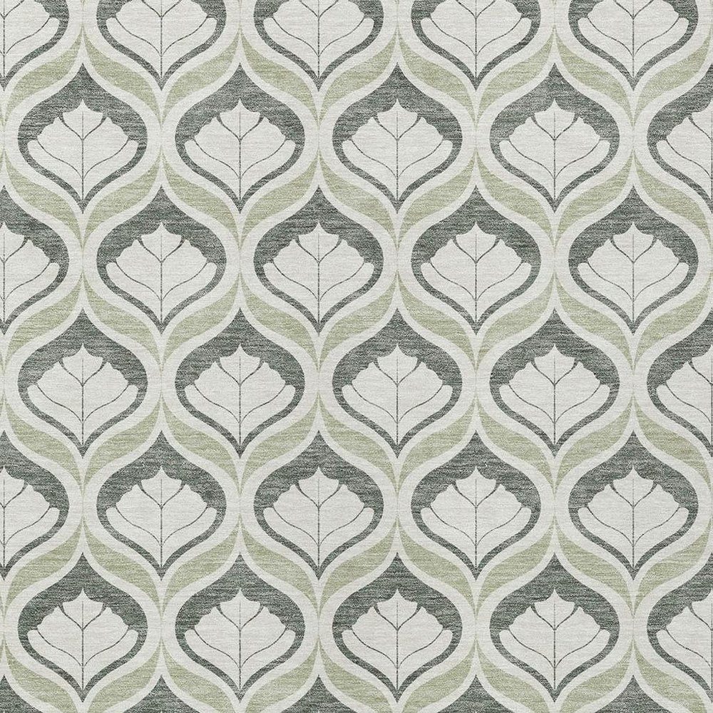 10' X 14' Lime Green And Beige Geometric Washable Indoor Outdoor Area Rug HomeRoots