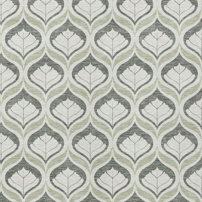 10' X 14' Lime Green And Beige Geometric Washable Indoor Outdoor Area Rug HomeRoots