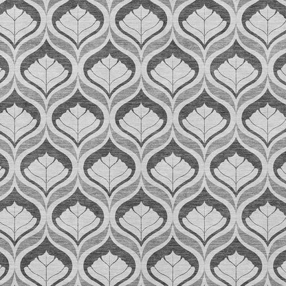 3' X 5' Charcoal And Silver Geometric Washable Indoor Outdoor Area Rug HomeRoots