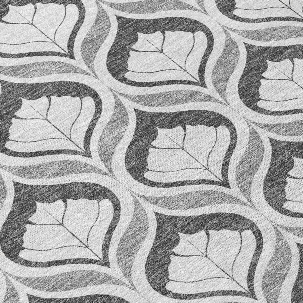 3' X 5' Charcoal And Silver Geometric Washable Indoor Outdoor Area Rug HomeRoots