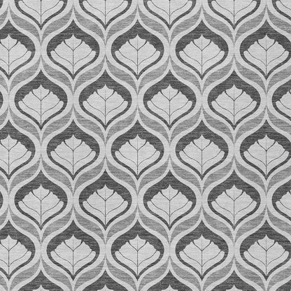 5' X 8' Charcoal And Silver Geometric Washable Indoor Outdoor Area Rug HomeRoots