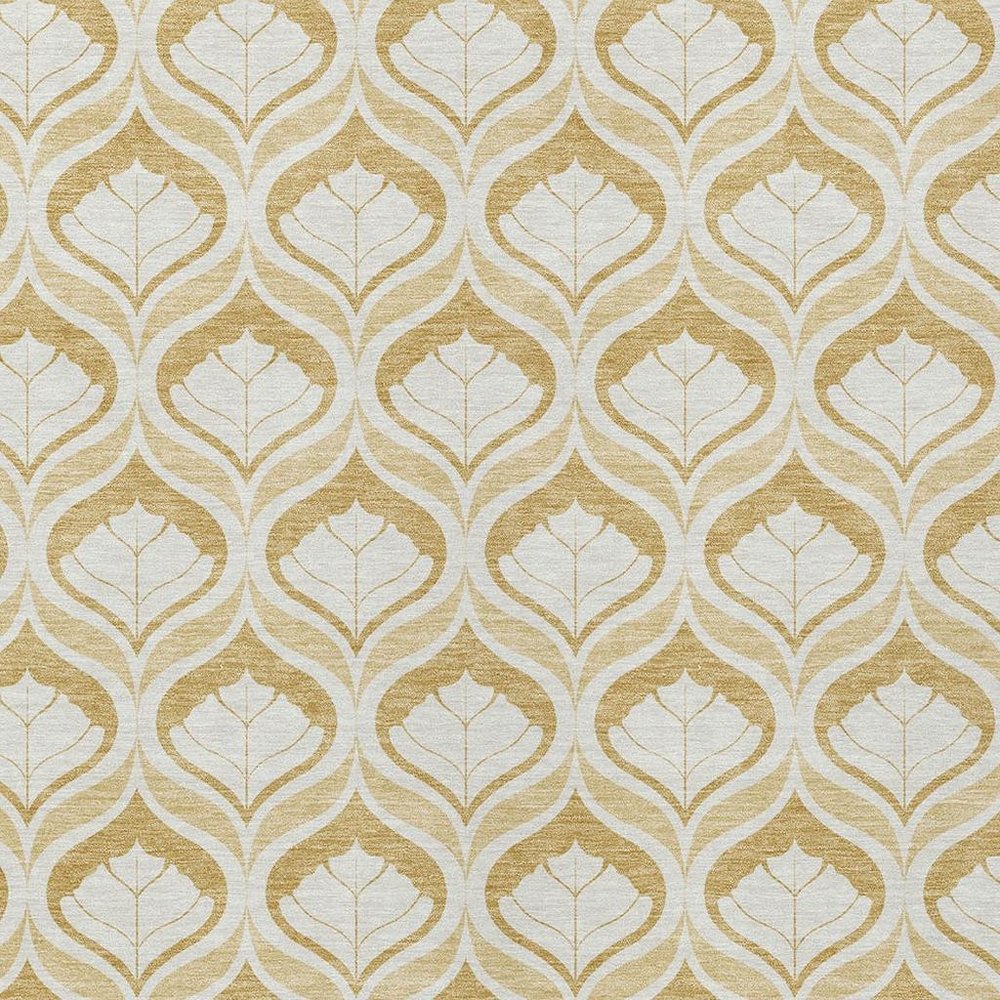 8' X 10' Gold And Ivory Geometric Washable Indoor Outdoor Area Rug HomeRoots