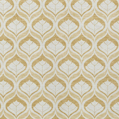 8' X 10' Gold And Ivory Geometric Washable Indoor Outdoor Area Rug HomeRoots