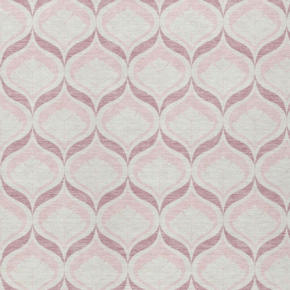 8' X 10' Pink And Ivory Geometric Washable Indoor Outdoor Area Rug HomeRoots