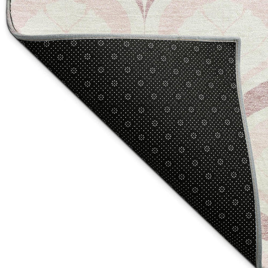 10' X 14' Pink And Ivory Geometric Washable Indoor Outdoor Area Rug HomeRoots