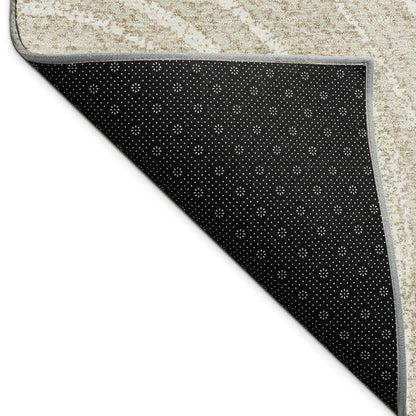 5' X 8' Beige And Tan Geometric Washable Indoor Outdoor Area Rug HomeRoots