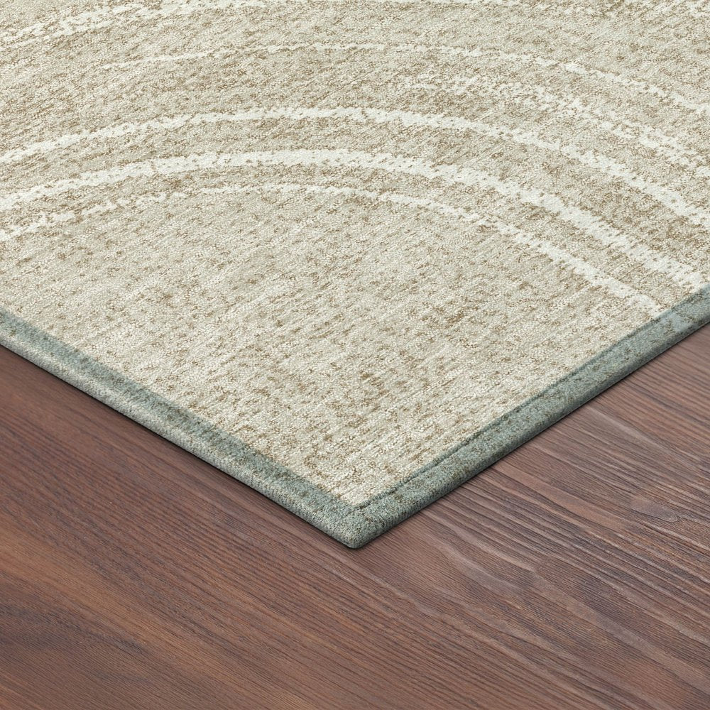 5' X 8' Beige And Tan Geometric Washable Indoor Outdoor Area Rug HomeRoots