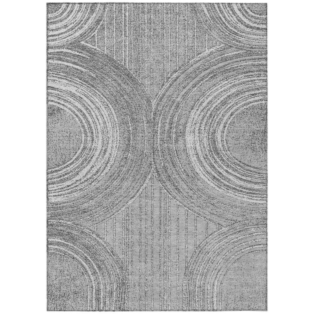 10' X 14' Charcoal And Gray Geometric Washable Indoor Outdoor Area Rug HomeRoots