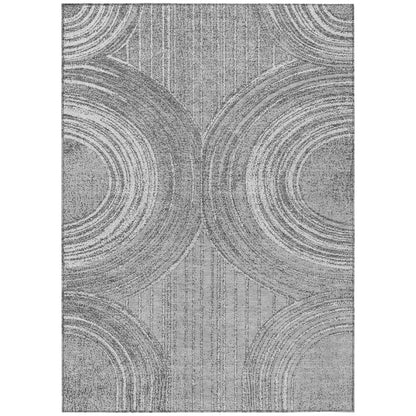 10' X 14' Charcoal And Gray Geometric Washable Indoor Outdoor Area Rug HomeRoots