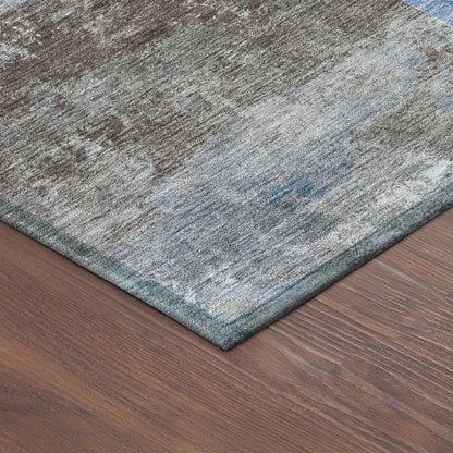 10' X 14' Blue And Beige Geometric Washable Indoor Outdoor Area Rug HomeRoots