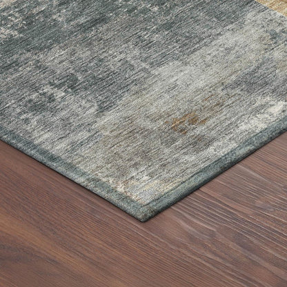 5' X 8' Khaki Gray And Ivory Geometric Washable Indoor Outdoor Area Rug HomeRoots