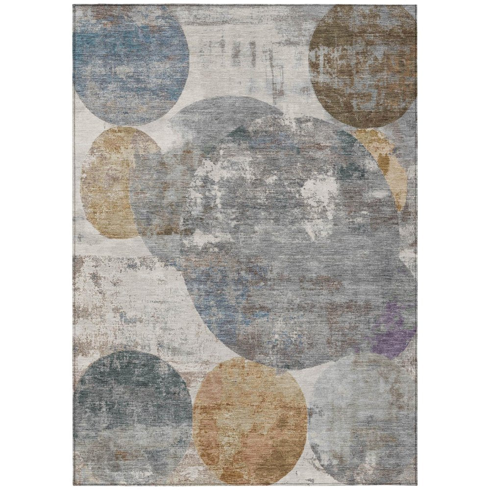 8' X 10' Khaki Gray And Ivory Geometric Washable Indoor Outdoor Area Rug HomeRoots