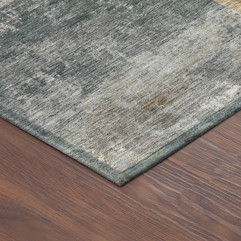 9' X 12' Khaki Gray And Ivory Geometric Washable Indoor Outdoor Area Rug HomeRoots