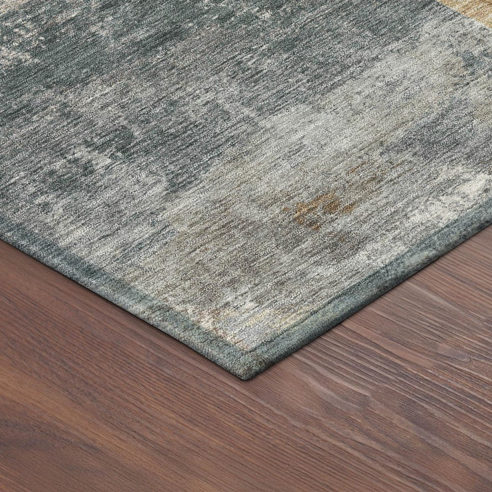 9' X 12' Khaki Gray And Ivory Geometric Washable Indoor Outdoor Area Rug HomeRoots