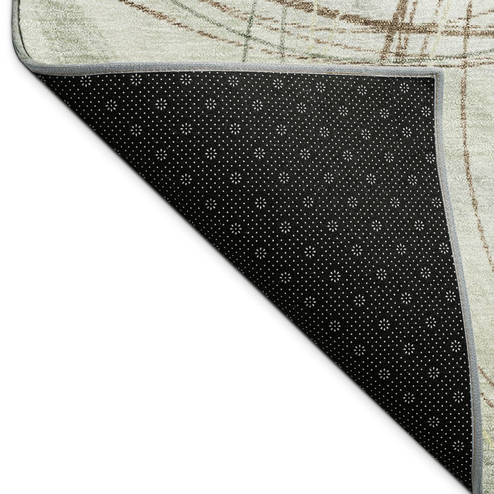 9' X 12' Sage Brown And Ivory Abstract Washable Indoor Outdoor Area Rug HomeRoots