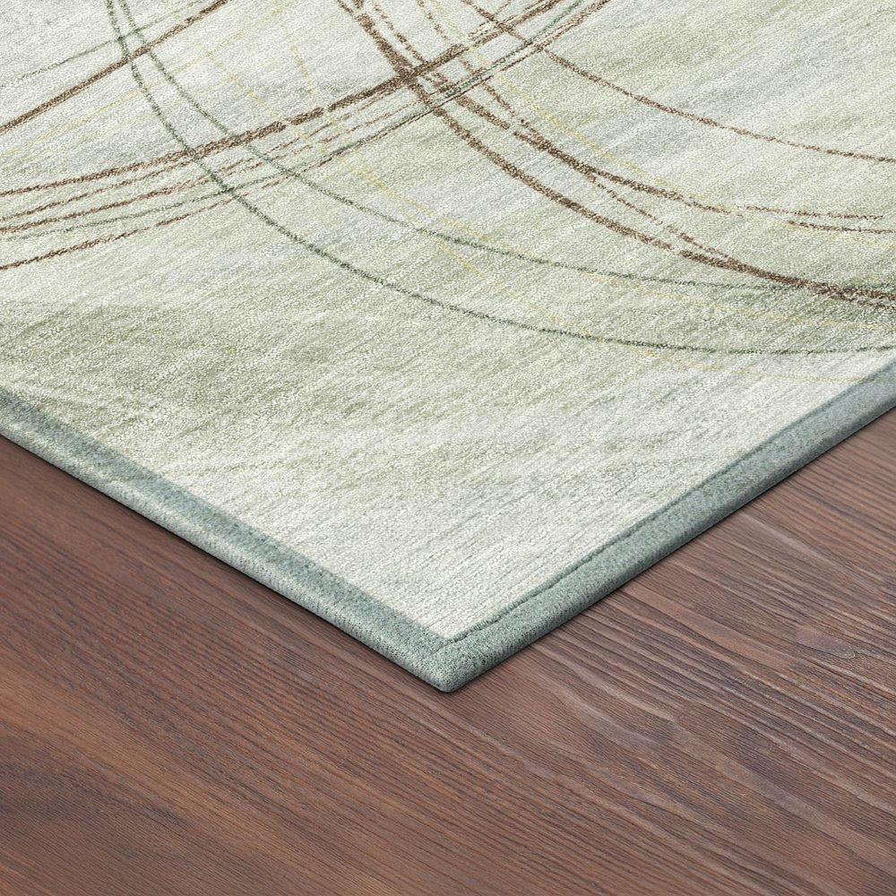9' X 12' Sage Brown And Ivory Abstract Washable Indoor Outdoor Area Rug HomeRoots