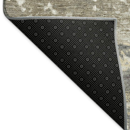9' X 12' Taupe Copper And Ivory Striped Washable Indoor Outdoor Area Rug HomeRoots