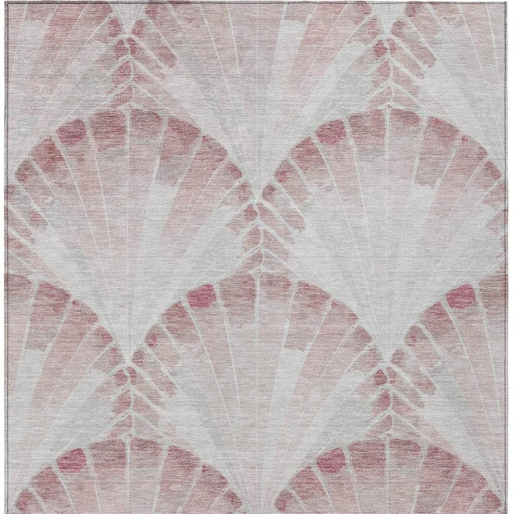 5' X 8' Blush And Ivory Seashell Washable Indoor Outdoor Area Rug — view 14
