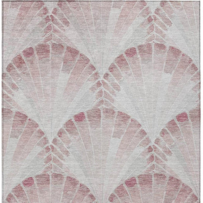 5' X 8' Blush And Ivory Seashell Washable Indoor Outdoor Area Rug HomeRoots