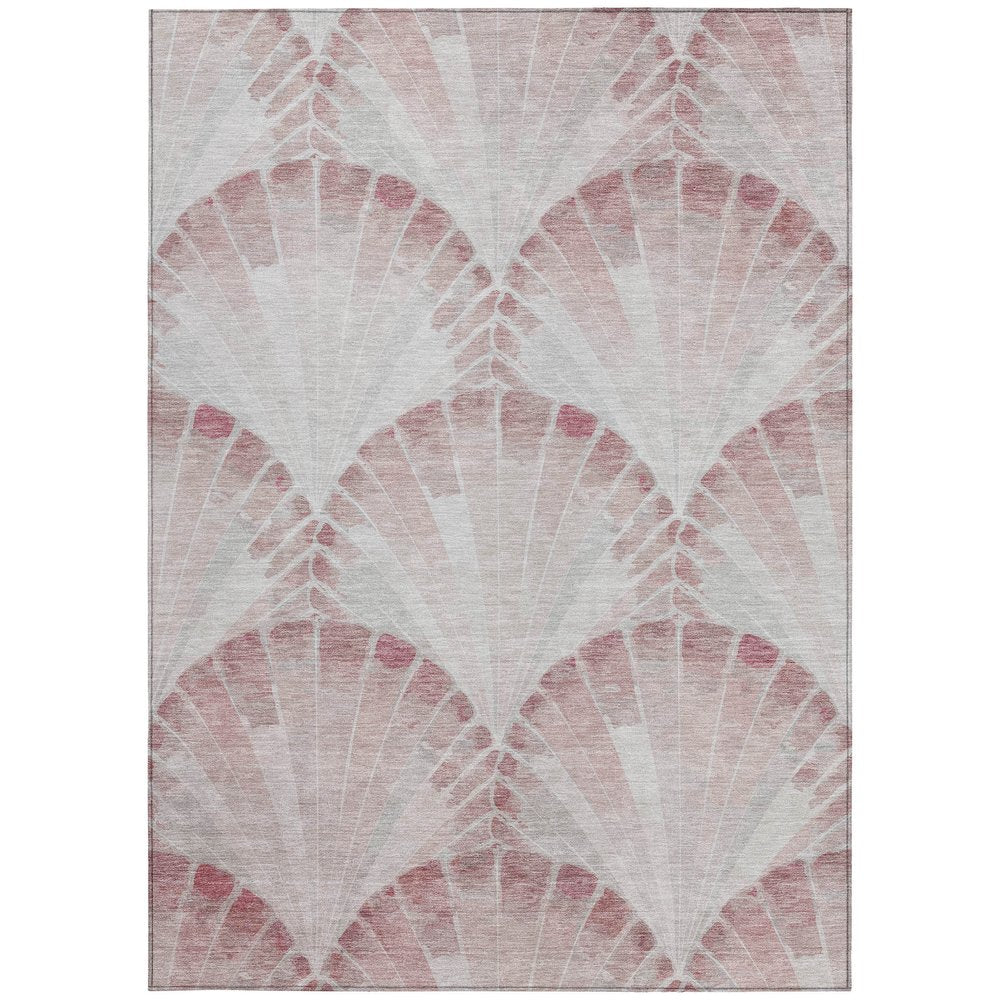 5' X 8' Blush And Ivory Seashell Washable Indoor Outdoor Area Rug — view 15