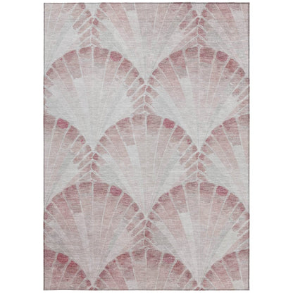 5' X 8' Blush And Ivory Seashell Washable Indoor Outdoor Area Rug HomeRoots