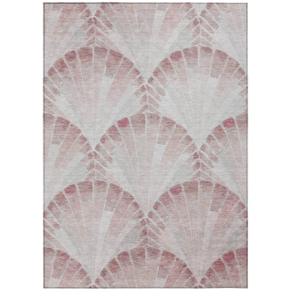 5' X 8' Blush And Ivory Seashell Washable Indoor Outdoor Area Rug HomeRoots