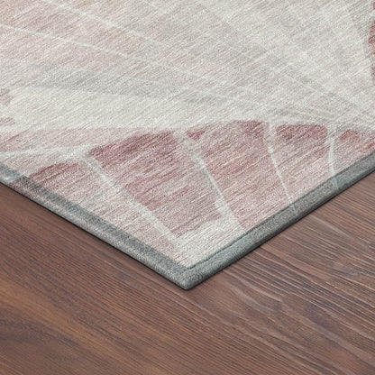 5' X 8' Blush And Ivory Seashell Washable Indoor Outdoor Area Rug HomeRoots