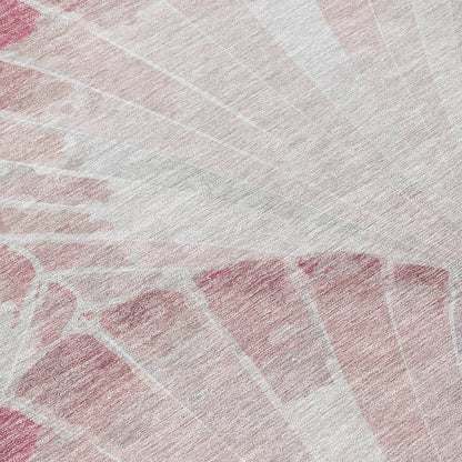 5' X 8' Blush And Ivory Seashell Washable Indoor Outdoor Area Rug HomeRoots
