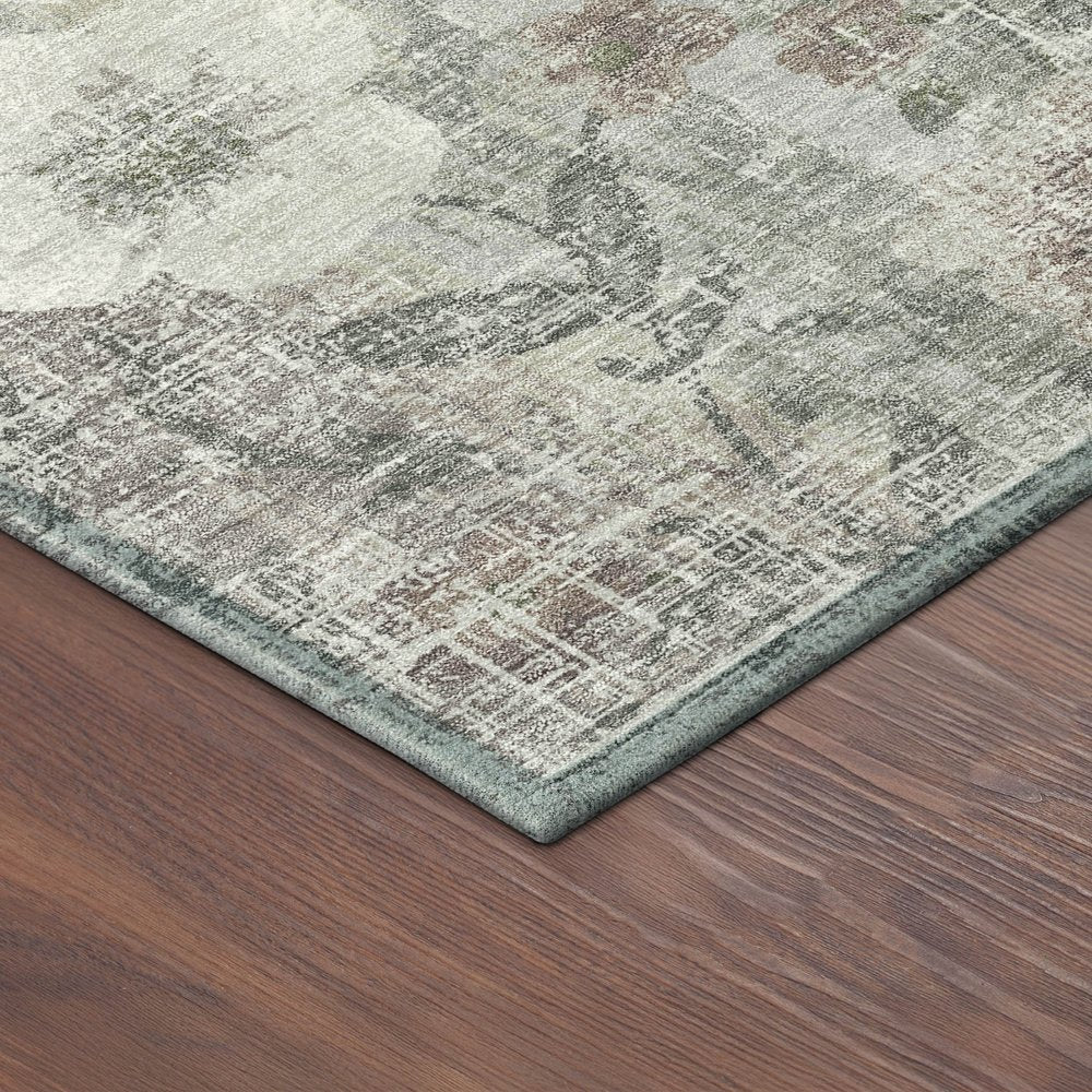 8' X 10' Beige Sage And Brown Floral Washable Indoor Outdoor Area Rug HomeRoots