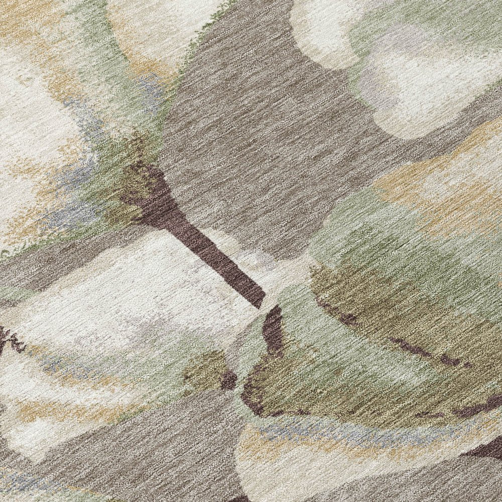 10' X 14' Taupe Ivory And Beige Botanical Leaves Washable Indoor Outdoor Area Rug HomeRoots