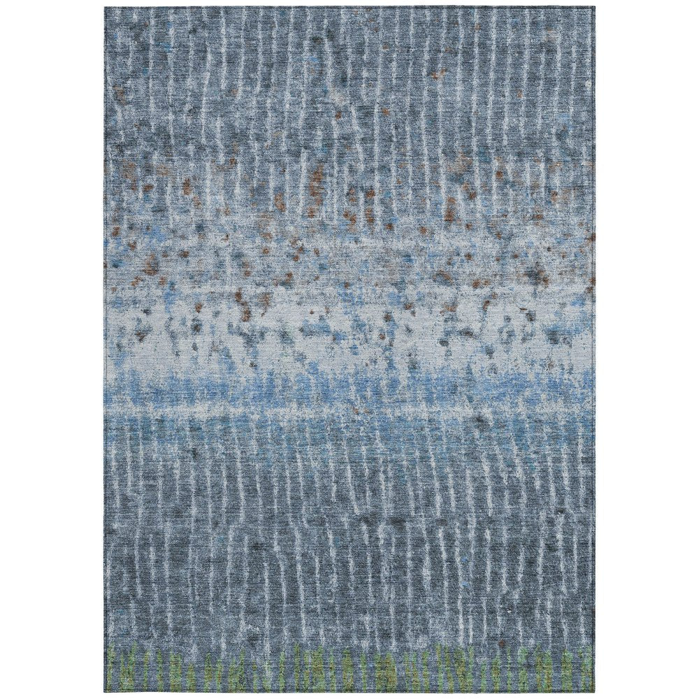 5' X 8' Blue And Green Abstract Washable Indoor Outdoor Area Rug HomeRoots