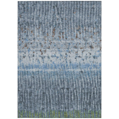 5' X 8' Blue And Green Abstract Washable Indoor Outdoor Area Rug HomeRoots