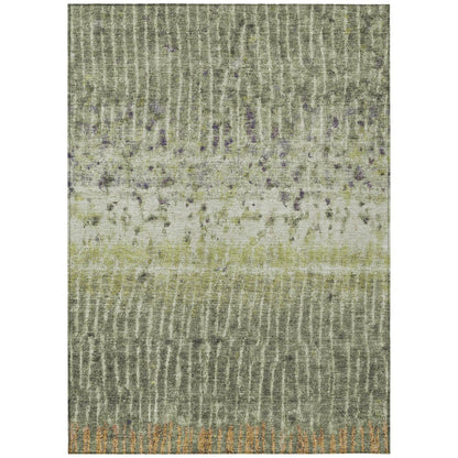 3' X 5' Olive Green And Copper Abstract Washable Indoor Outdoor Area Rug HomeRoots