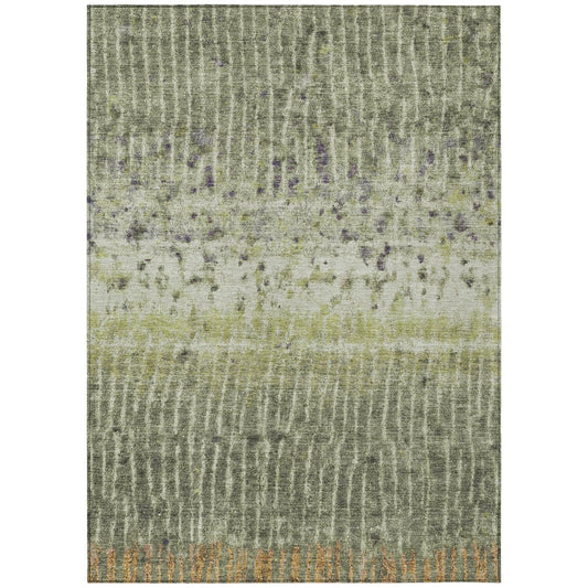 3' X 5' Olive Green And Copper Abstract Washable Indoor Outdoor Area Rug HomeRoots