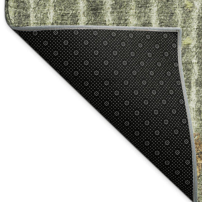 3' X 5' Olive Green And Copper Abstract Washable Indoor Outdoor Area Rug HomeRoots