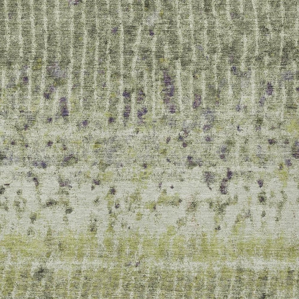 5' X 8' Olive Green And Copper Abstract Washable Indoor Outdoor Area Rug HomeRoots