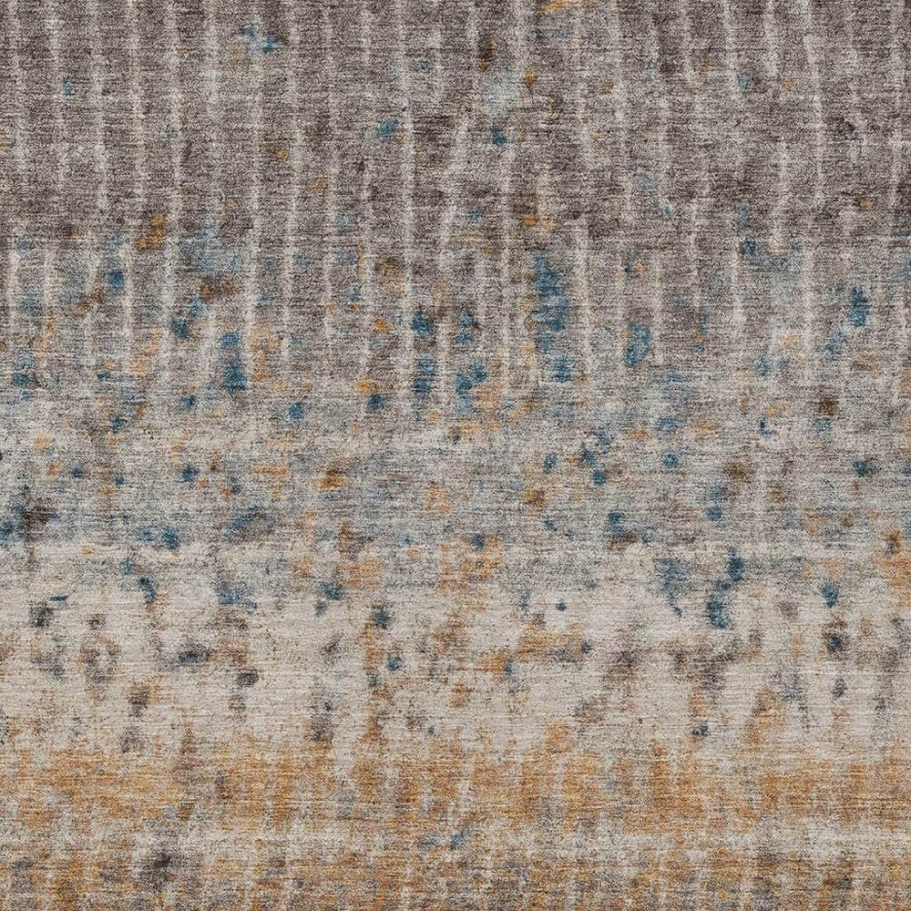 3' X 5' Taupe Merlot And Copper Abstract Washable Indoor Outdoor Area Rug HomeRoots