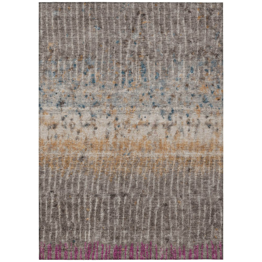 3' X 5' Taupe Merlot And Copper Abstract Washable Indoor Outdoor Area Rug HomeRoots