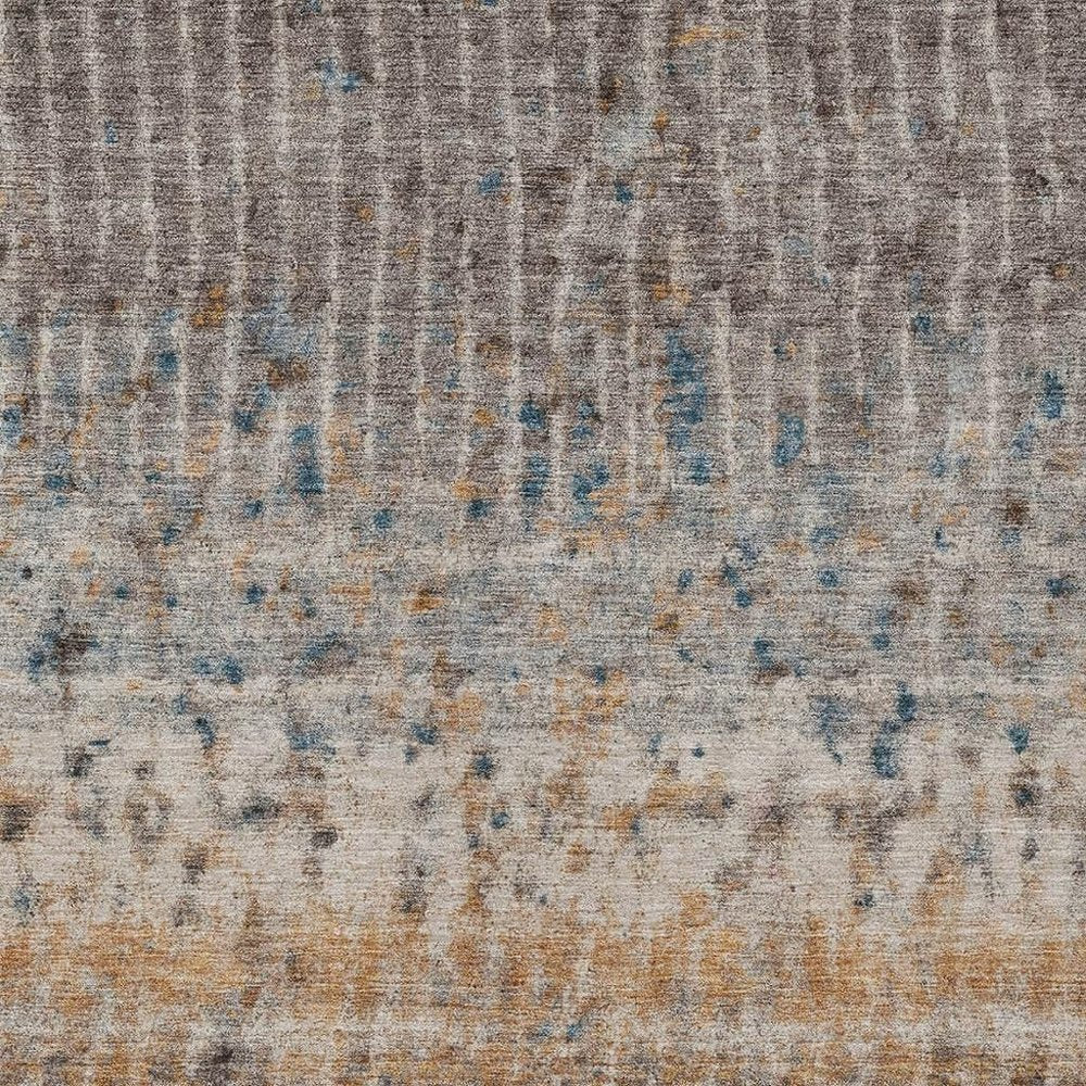 5' X 8' Taupe Merlot And Copper Abstract Washable Indoor Outdoor Area Rug HomeRoots