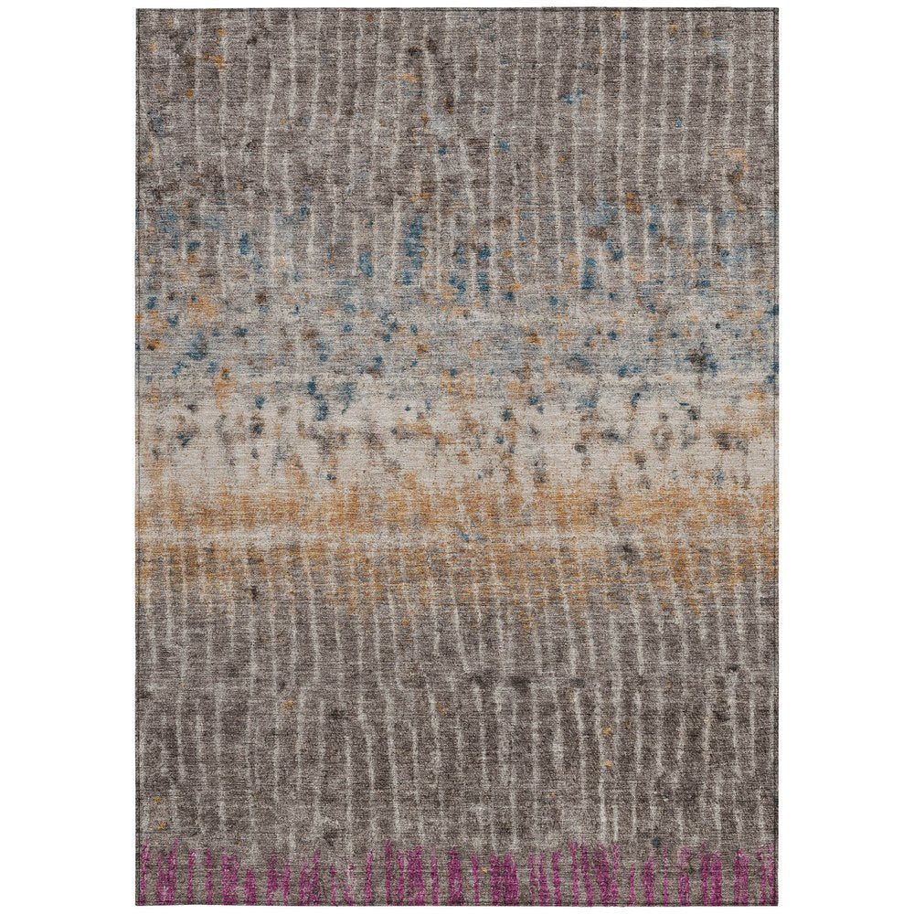 8' X 10' Taupe Merlot And Copper Abstract Washable Indoor Outdoor Area Rug HomeRoots