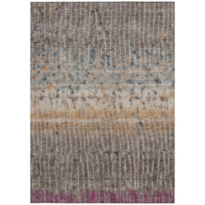 8' X 10' Taupe Merlot And Copper Abstract Washable Indoor Outdoor Area Rug HomeRoots