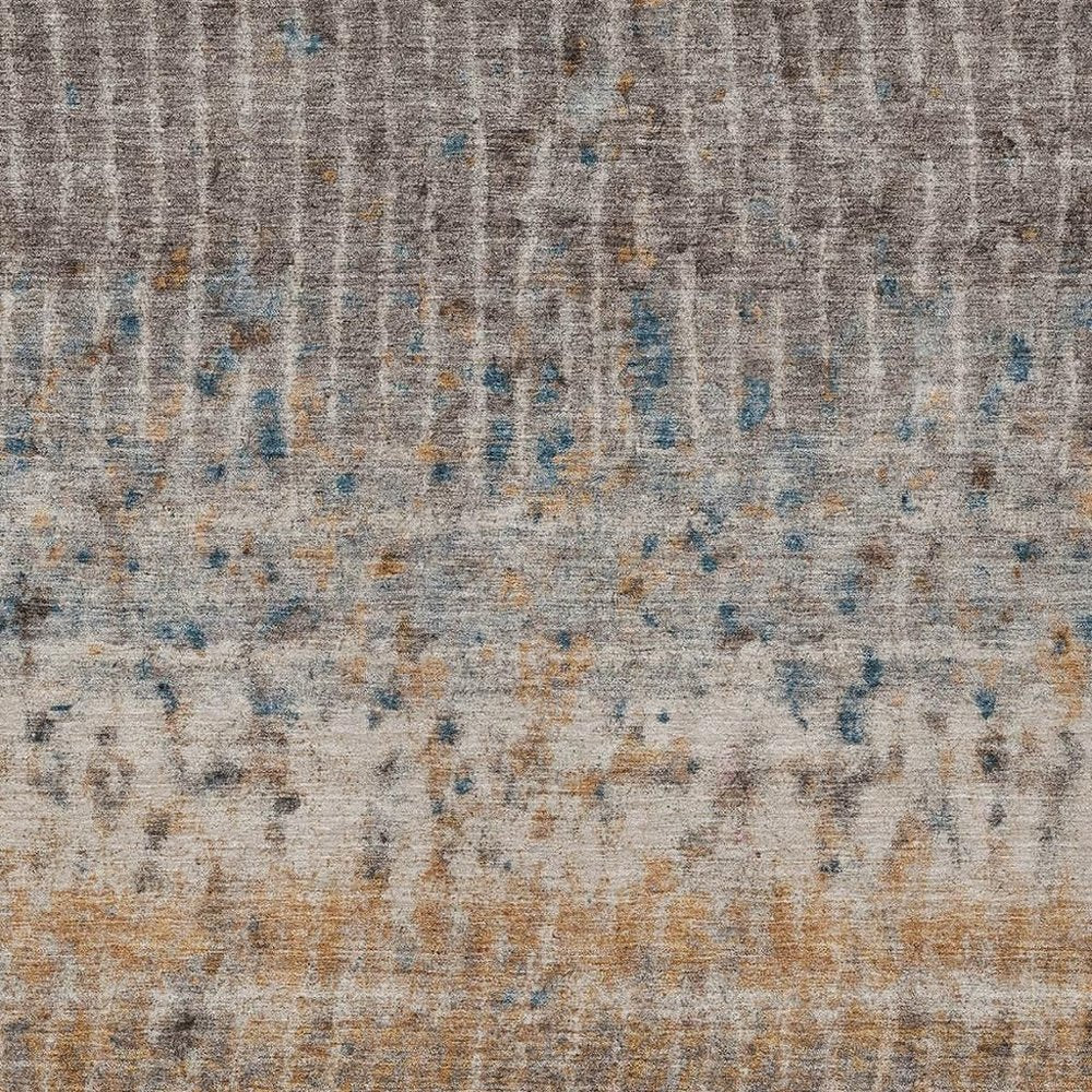 10' X 14' Taupe Merlot And Copper Abstract Washable Indoor Outdoor Area Rug HomeRoots