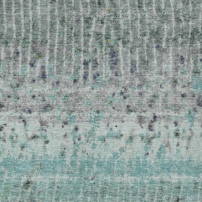 3' X 5' Teal Blue Gold And Gray Abstract Washable Indoor Outdoor Area Rug HomeRoots