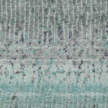 10' X 14' Teal Blue Gold And Gray Abstract Washable Indoor Outdoor Area Rug HomeRoots