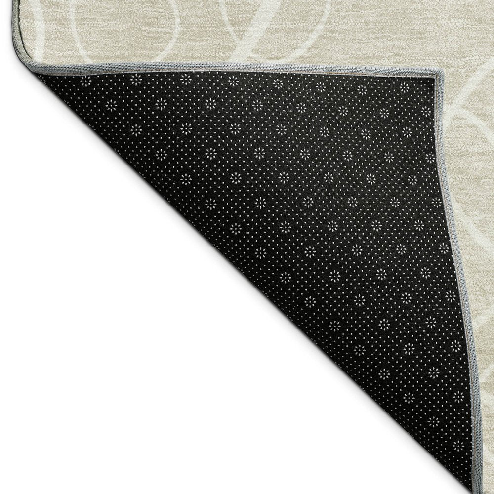 3' X 5' Beige And Ivory Geometric Washable Indoor Outdoor Area Rug HomeRoots