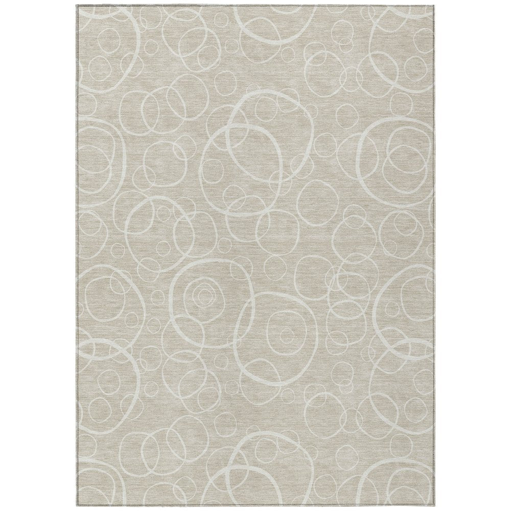 8' X 10' Beige And Ivory Geometric Washable Indoor Outdoor Area Rug HomeRoots