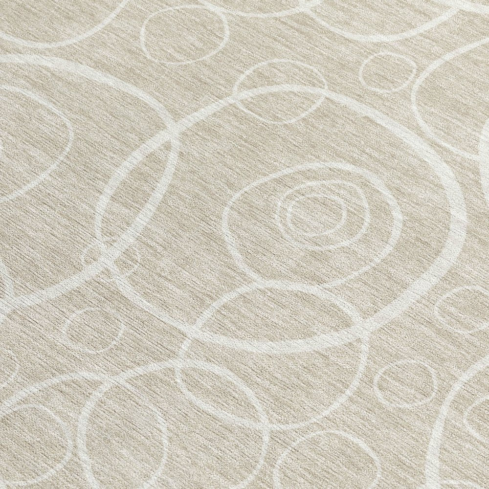 9' X 12' Beige And Ivory Geometric Washable Indoor Outdoor Area Rug HomeRoots