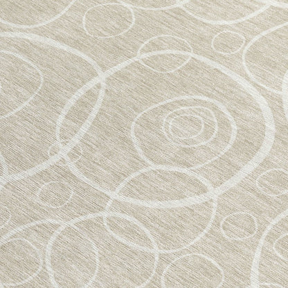 9' X 12' Beige And Ivory Geometric Washable Indoor Outdoor Area Rug HomeRoots