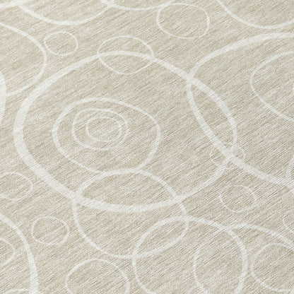9' X 12' Beige And Ivory Geometric Washable Indoor Outdoor Area Rug HomeRoots