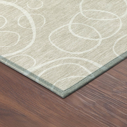 10' X 14' Beige And Ivory Geometric Washable Indoor Outdoor Area Rug HomeRoots